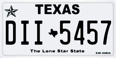 TX license plate DII5457