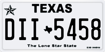 TX license plate DII5458