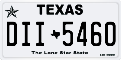 TX license plate DII5460
