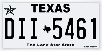 TX license plate DII5461