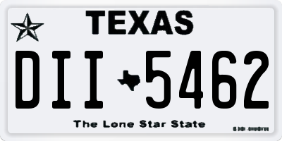 TX license plate DII5462