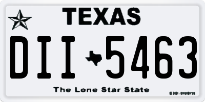 TX license plate DII5463