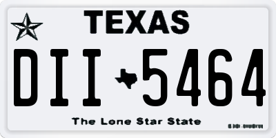 TX license plate DII5464
