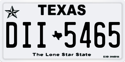 TX license plate DII5465