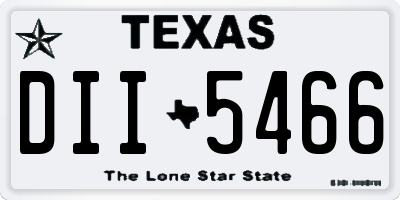 TX license plate DII5466