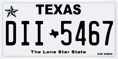 TX license plate DII5467