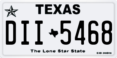 TX license plate DII5468