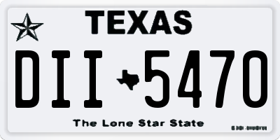 TX license plate DII5470