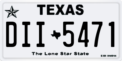 TX license plate DII5471