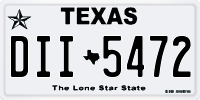 TX license plate DII5472