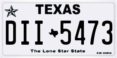 TX license plate DII5473