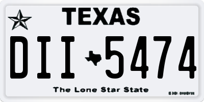 TX license plate DII5474