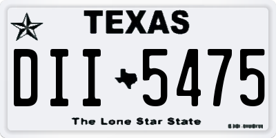 TX license plate DII5475