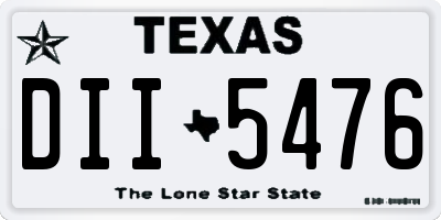 TX license plate DII5476