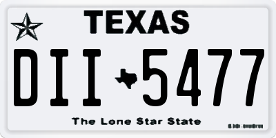 TX license plate DII5477
