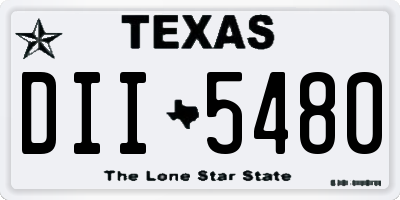 TX license plate DII5480