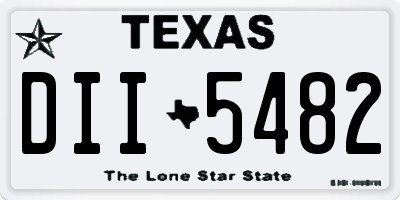 TX license plate DII5482