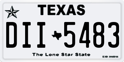 TX license plate DII5483