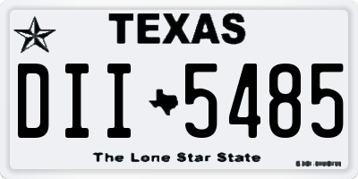 TX license plate DII5485