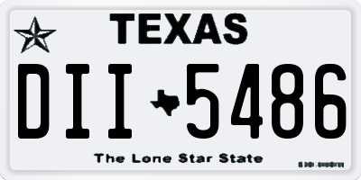 TX license plate DII5486