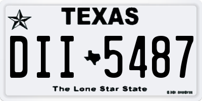 TX license plate DII5487