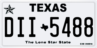 TX license plate DII5488