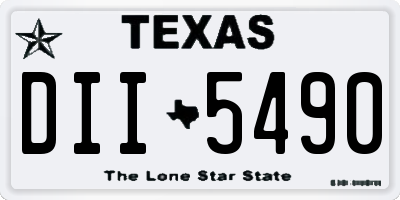 TX license plate DII5490