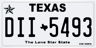 TX license plate DII5493