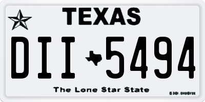 TX license plate DII5494