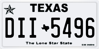 TX license plate DII5496
