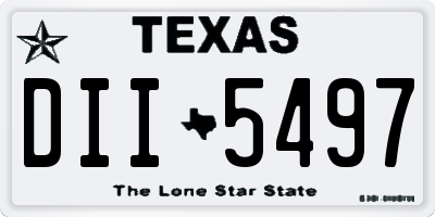 TX license plate DII5497