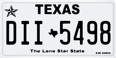 TX license plate DII5498