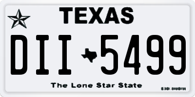 TX license plate DII5499