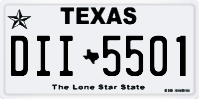 TX license plate DII5501