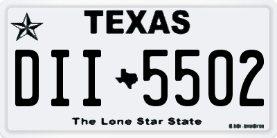 TX license plate DII5502