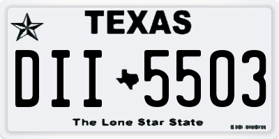 TX license plate DII5503