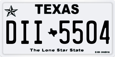 TX license plate DII5504