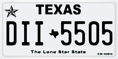 TX license plate DII5505