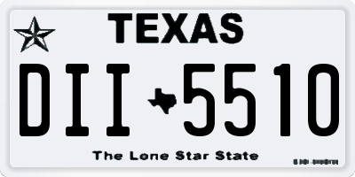 TX license plate DII5510