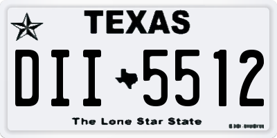 TX license plate DII5512