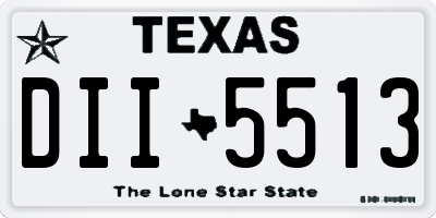 TX license plate DII5513