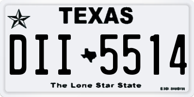 TX license plate DII5514