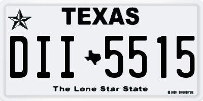 TX license plate DII5515