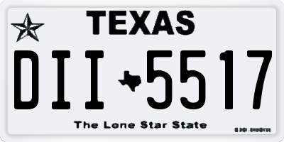 TX license plate DII5517