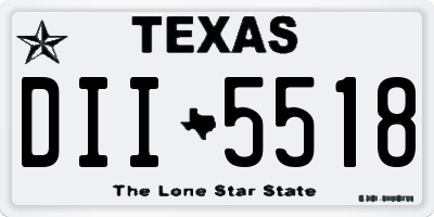 TX license plate DII5518