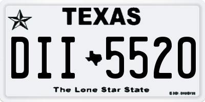 TX license plate DII5520