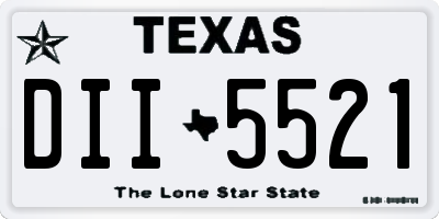 TX license plate DII5521