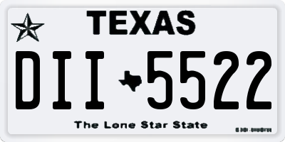 TX license plate DII5522