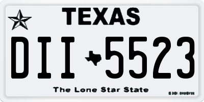 TX license plate DII5523