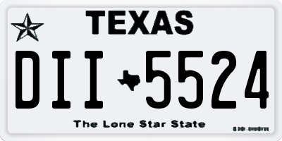 TX license plate DII5524